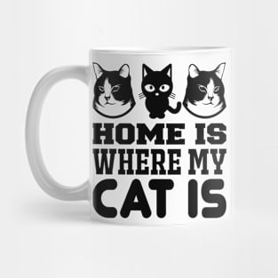 Home Is Where My Cat Is T Shirt For Women Men Mug